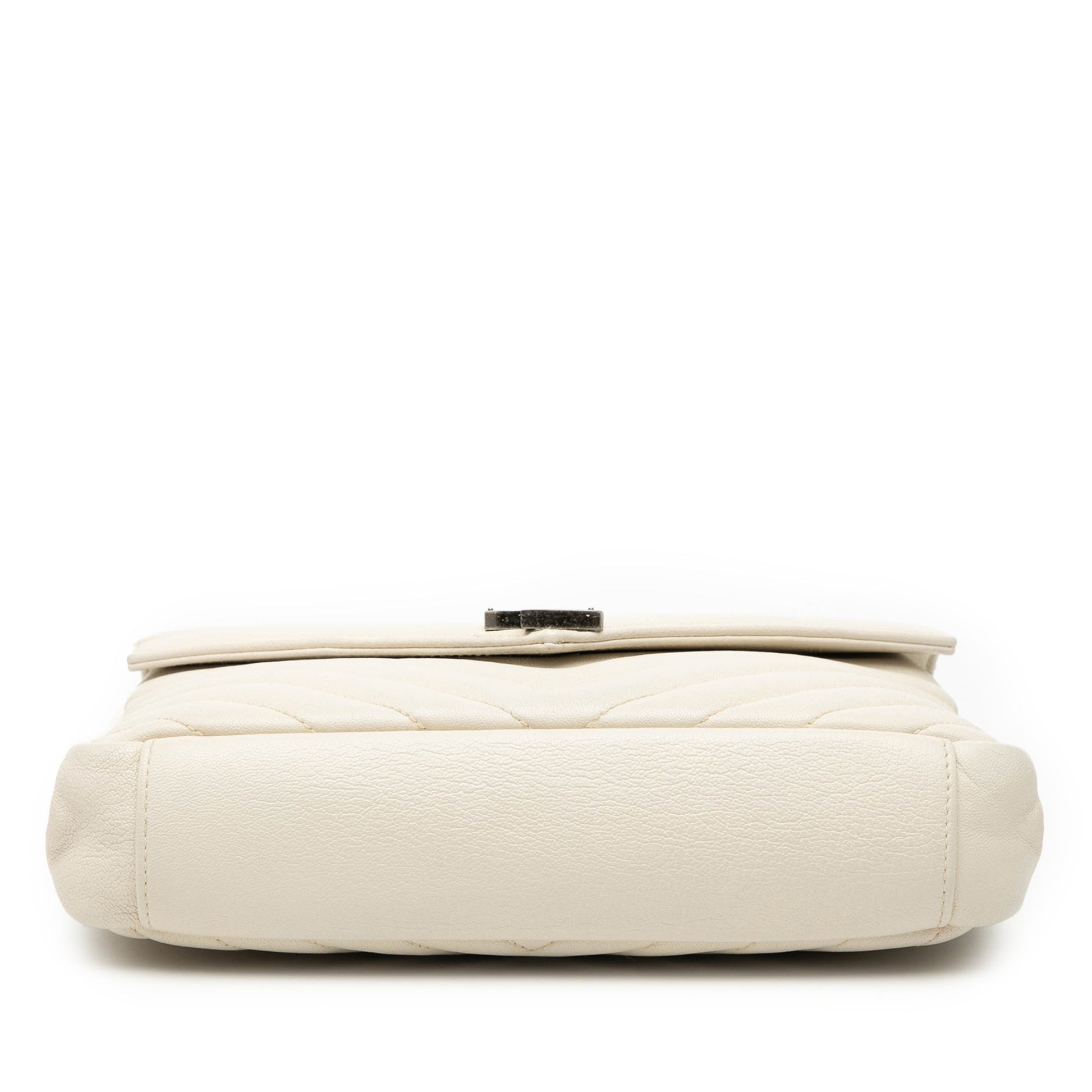 Saint Laurent Medium Chevron Sheepskin Monogram College Satchel