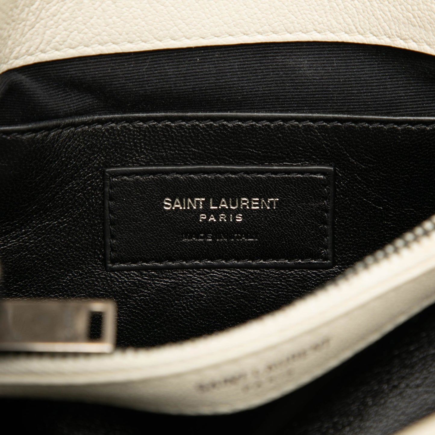 Saint Laurent Medium Chevron Sheepskin Monogram College Satchel