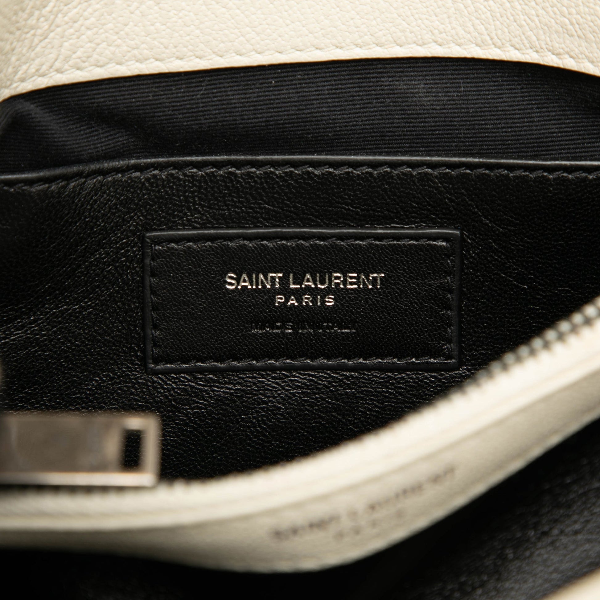 Saint Laurent Medium Chevron Sheepskin Monogram College Satchel