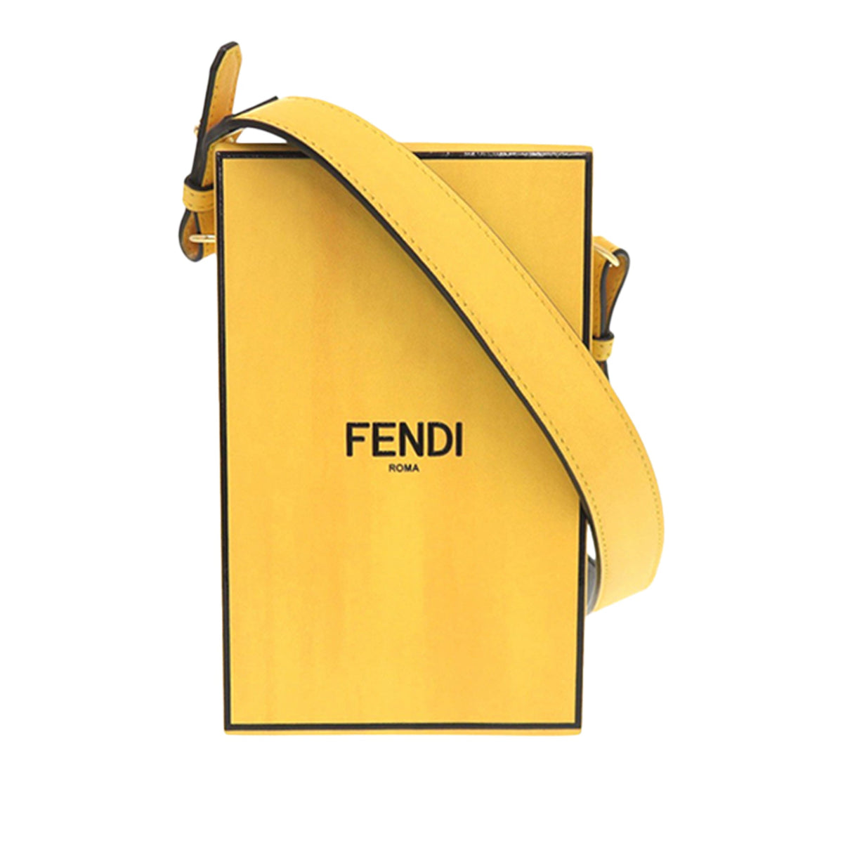 Fendi Vitello Fluffy Logo Vertical Box — Yellow