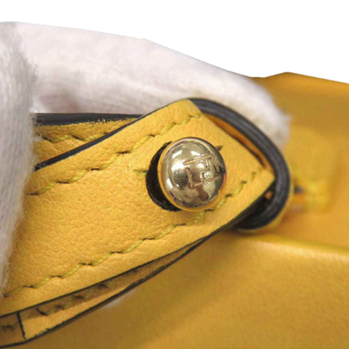 Fendi Vitello Fluffy Logo Vertical Box — Yellow