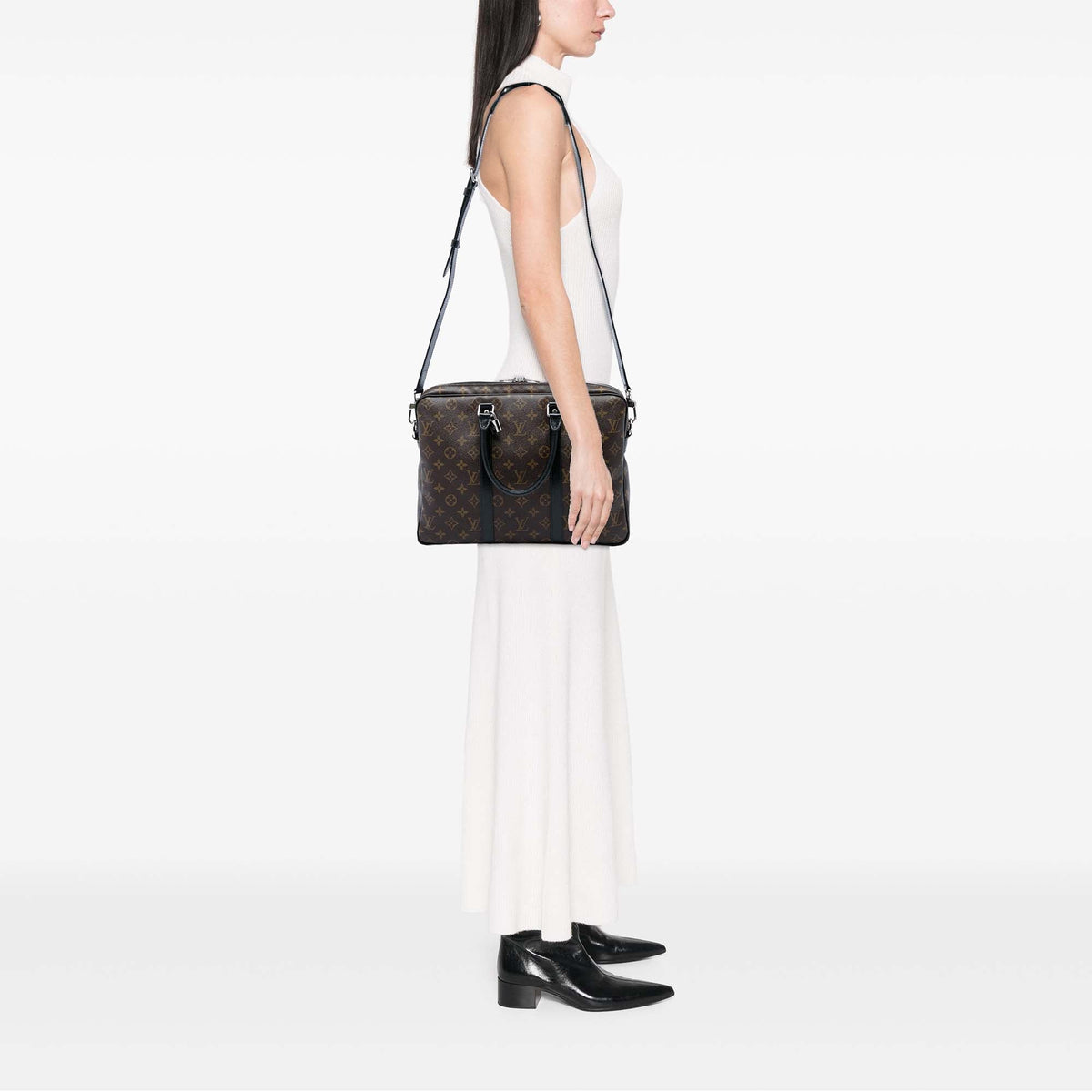 Louis Vuitton Monogram Macassar Porte Documents Jour — Brown