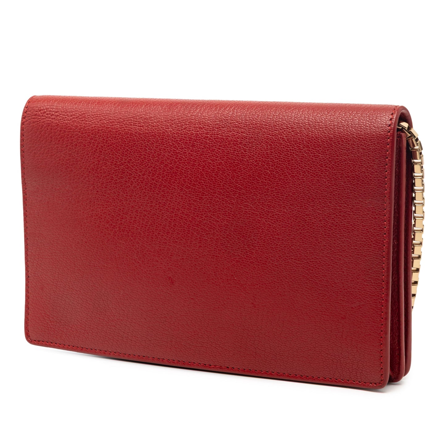 Balenciaga Goatskin Motocross Metallic Edge Wallet on Chain
