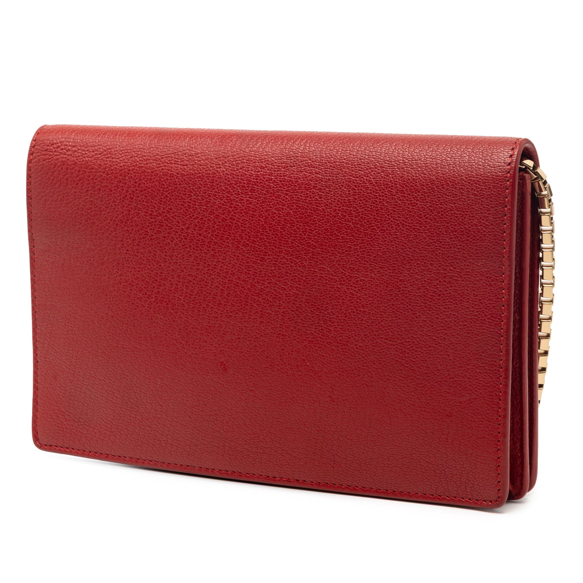 Balenciaga Goatskin Motocross Metallic Edge Wallet on Chain