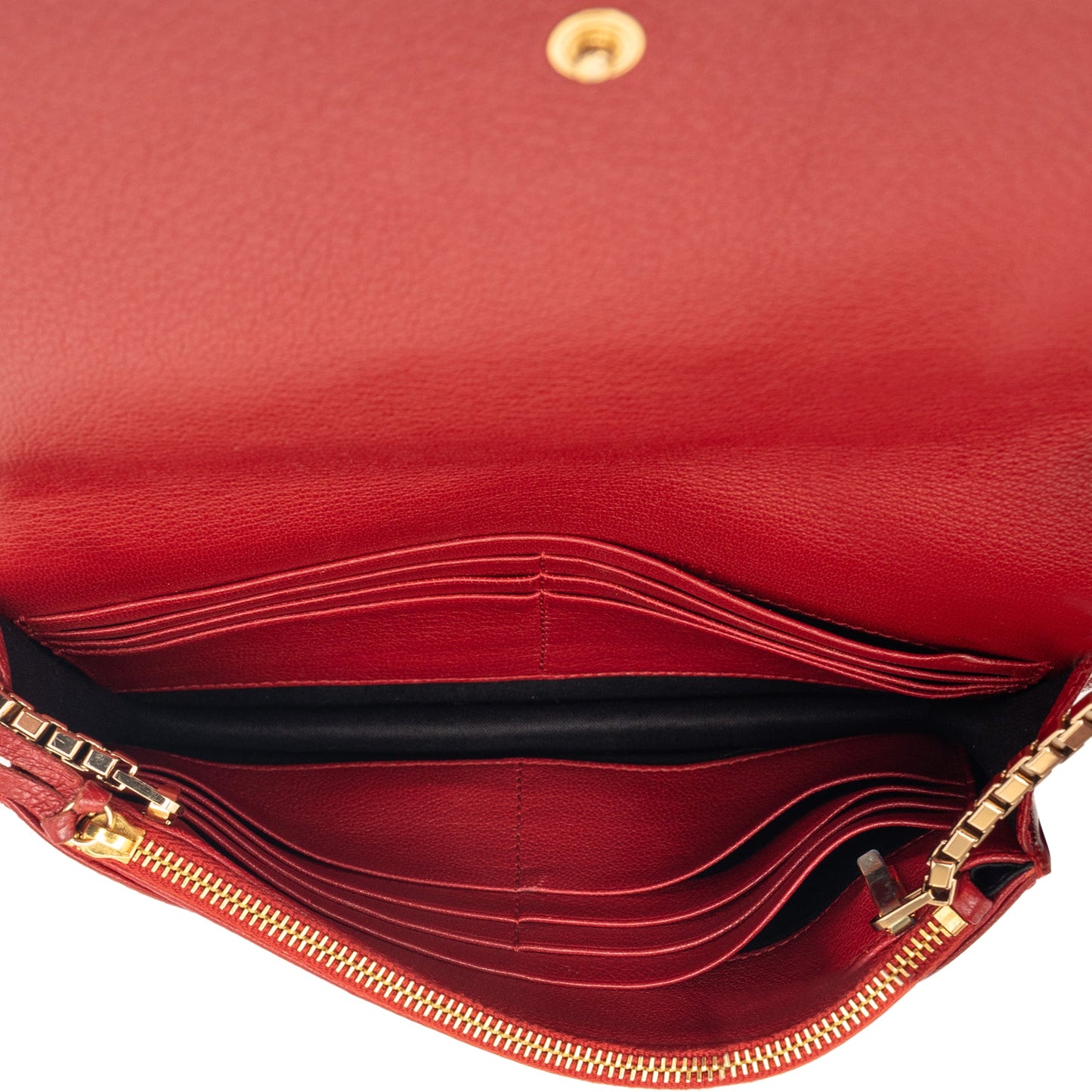 Balenciaga Goatskin Motocross Metallic Edge Wallet on Chain
