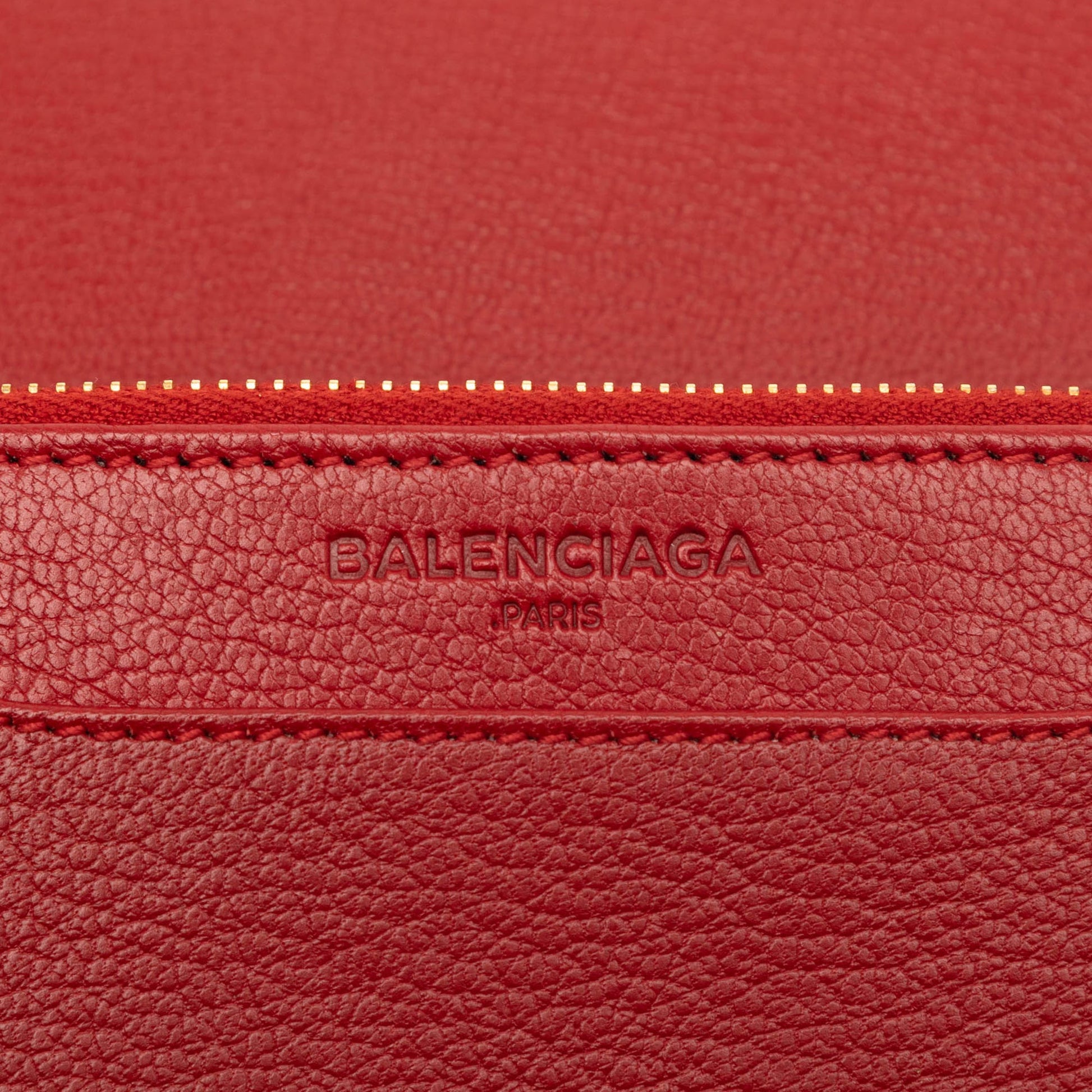 Balenciaga Goatskin Motocross Metallic Edge Wallet on Chain