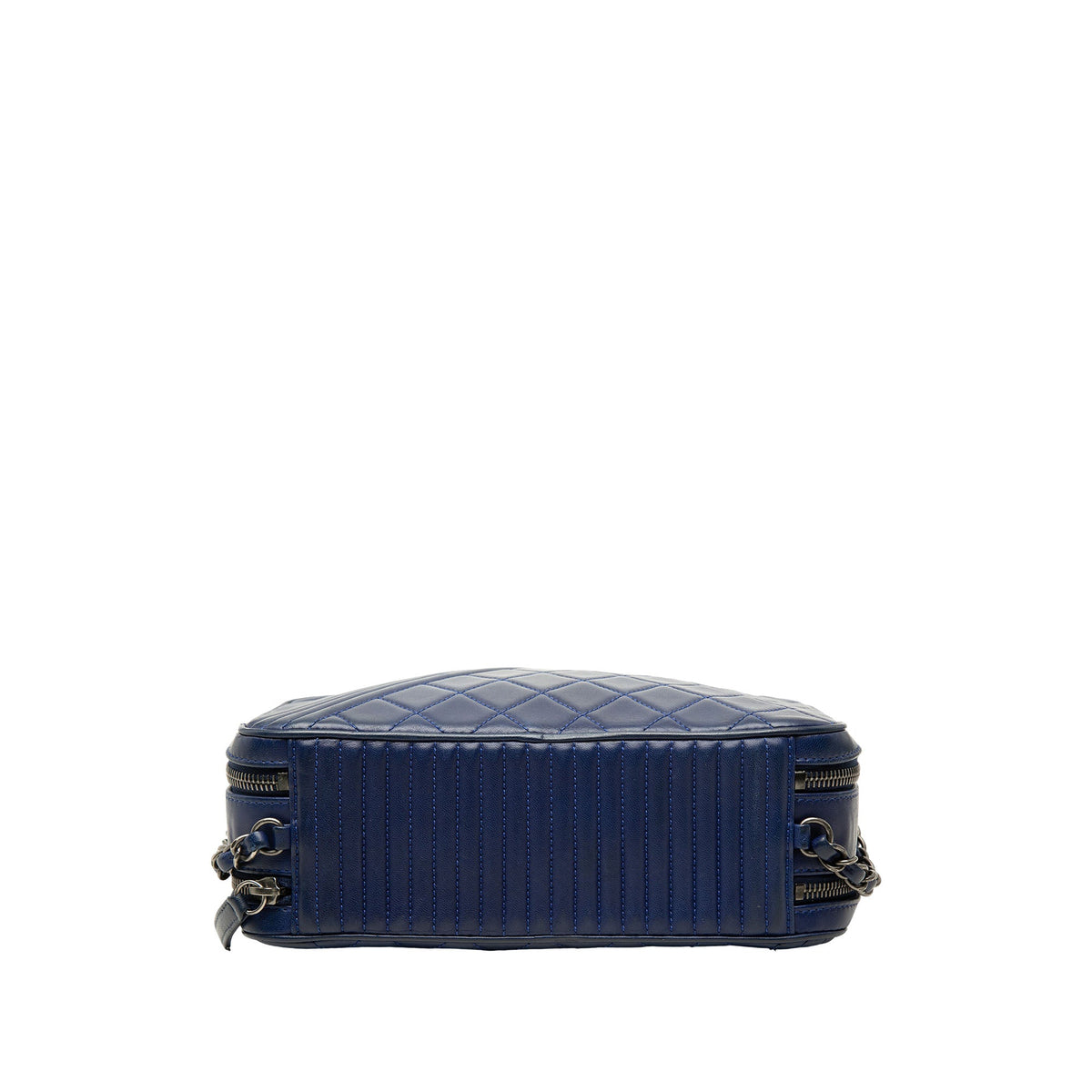 Chanel Large Quilted Lambskin Coco Boy Camera Bag — Blue