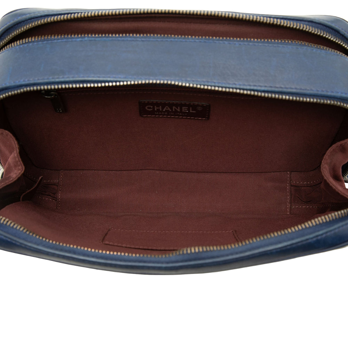Chanel Large Quilted Lambskin Coco Boy Camera Bag — Blue