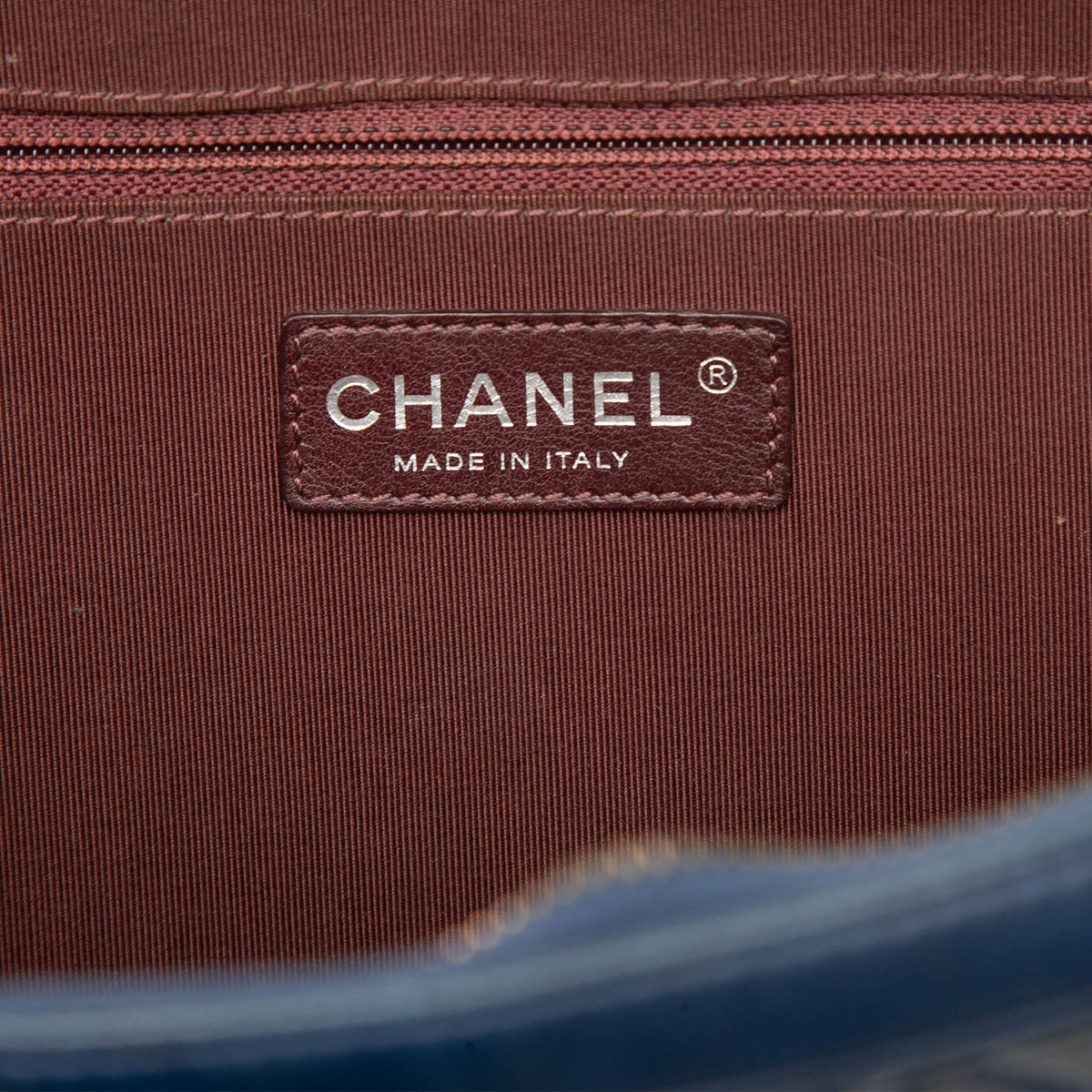 Chanel Large Quilted Lambskin Coco Boy Camera Bag — Blue