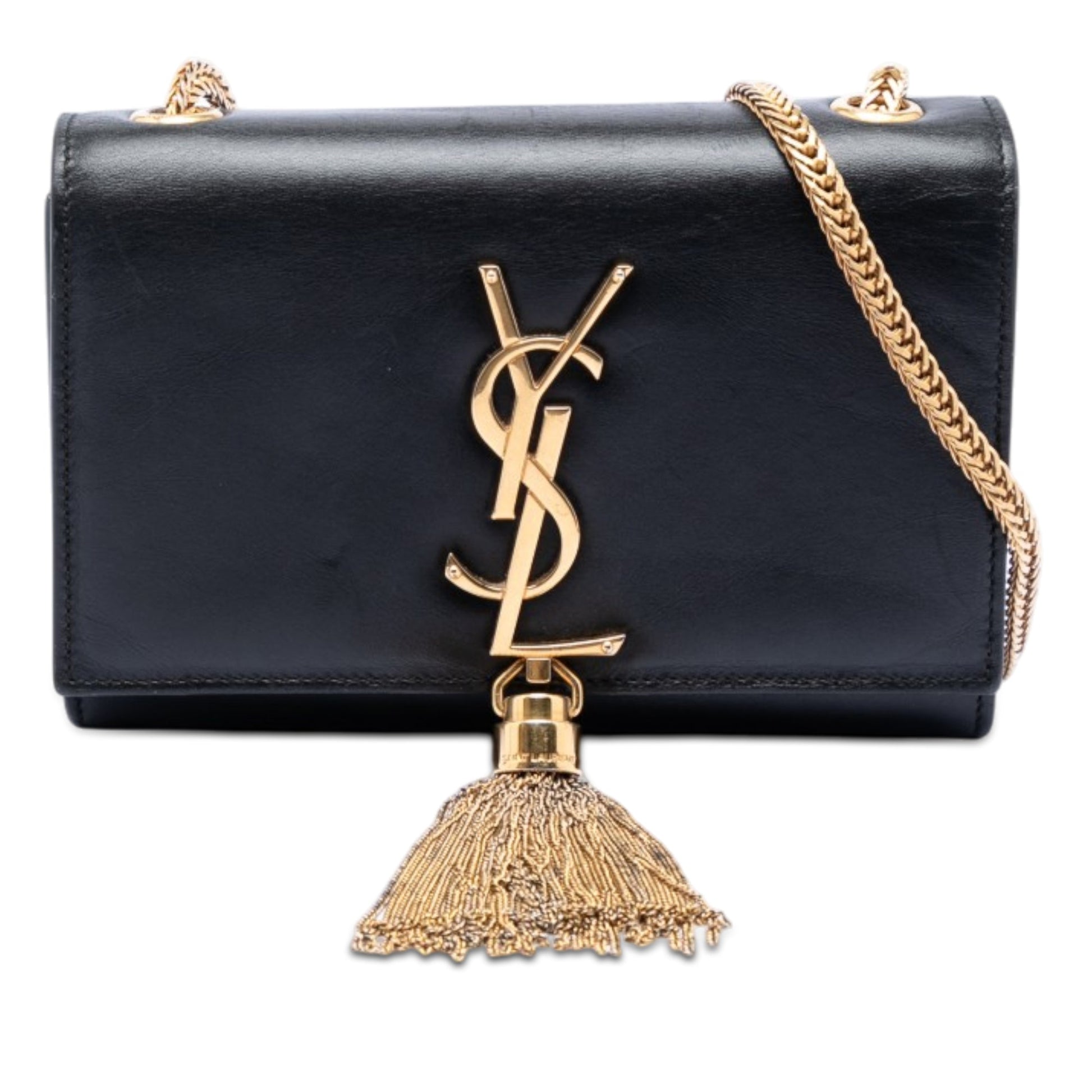 Saint Laurent Small Leather Monogram Kate Tassel Crossbody