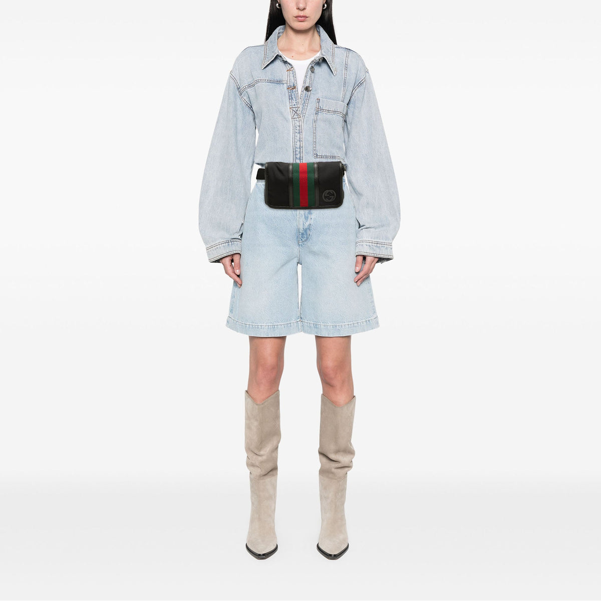 Gucci Nylon Interlocking G Web Belt Bag