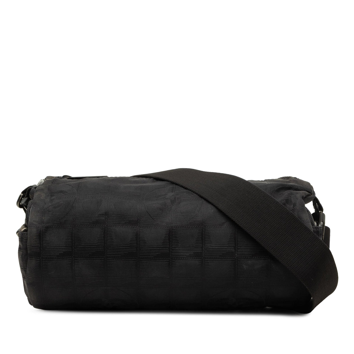 Chanel New Travel Line Nylon Barrel Shoulder Bag — Black