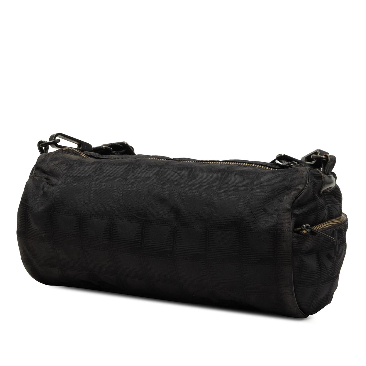 Chanel New Travel Line Nylon Barrel Shoulder Bag — Black