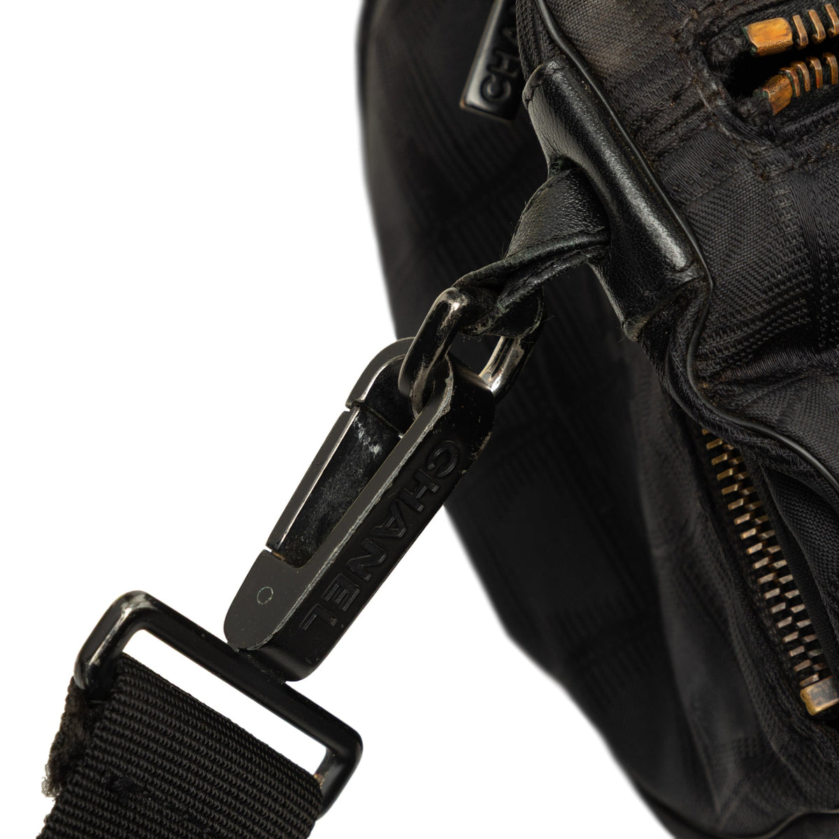 Chanel New Travel Line Nylon Barrel Shoulder Bag — Black