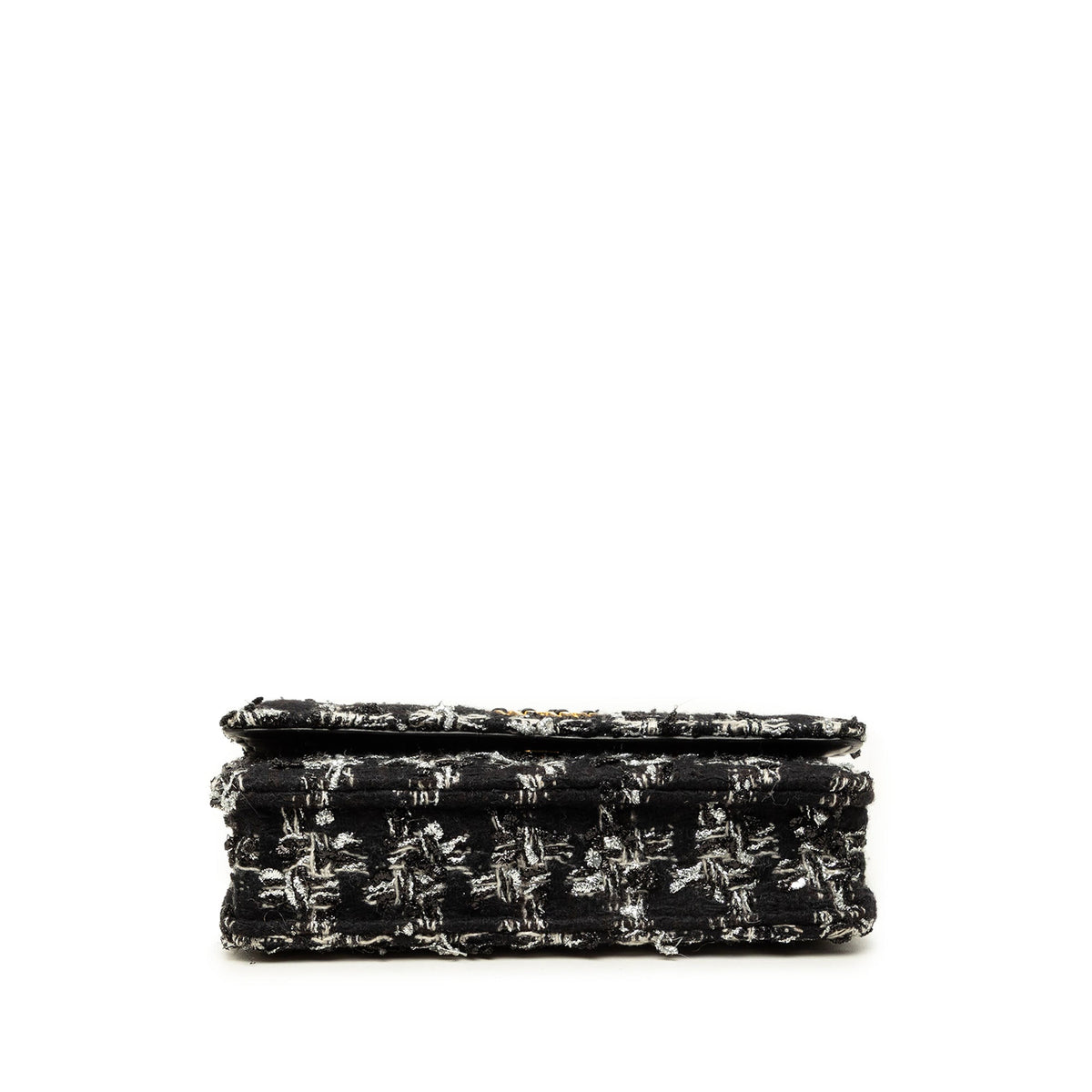 Chanel Houndstooth Tweed 19 Flap Wallet On Chain — Black