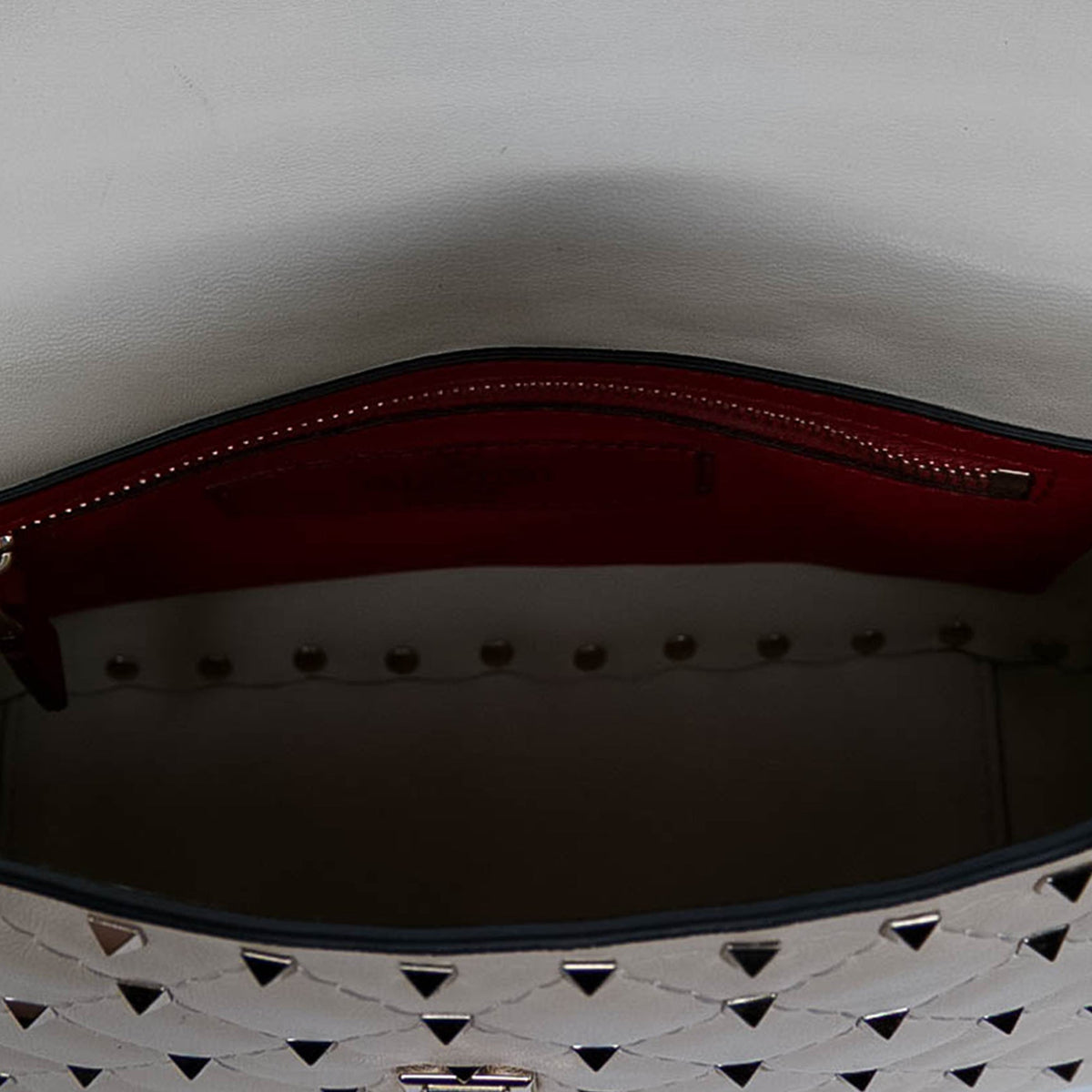 Valentino Medium Nappa Rockstud Spike Satchel — White