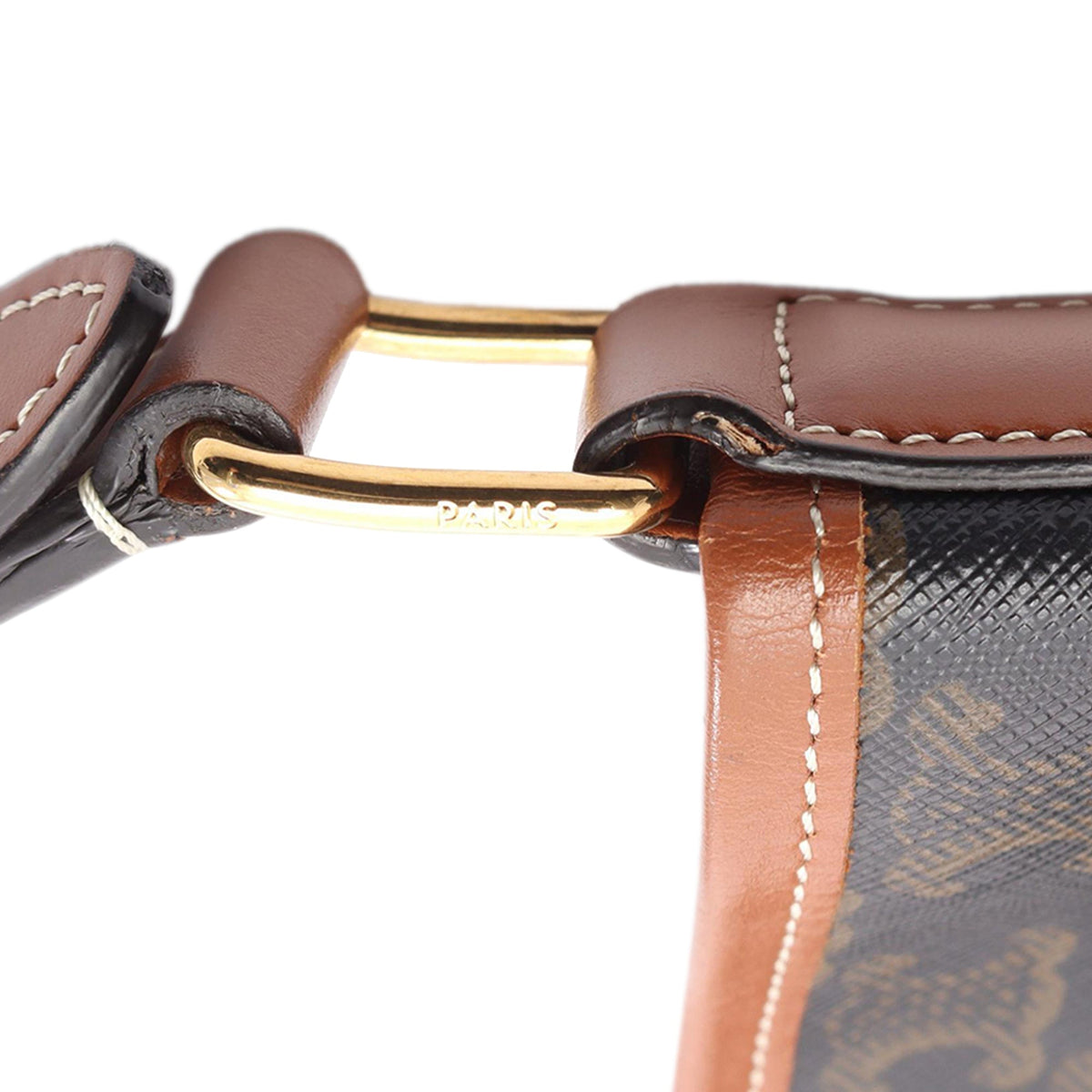 Celine Medium Triomphe Coated Canvas Bucket Bag — Brown