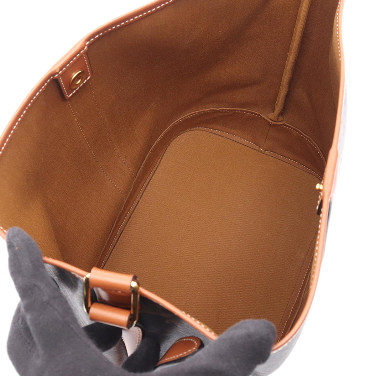 Celine Medium Triomphe Coated Canvas Bucket Bag — Brown