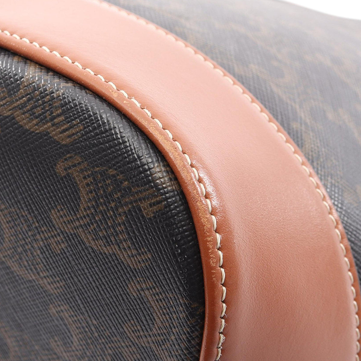 Celine Medium Triomphe Coated Canvas Bucket Bag — Brown