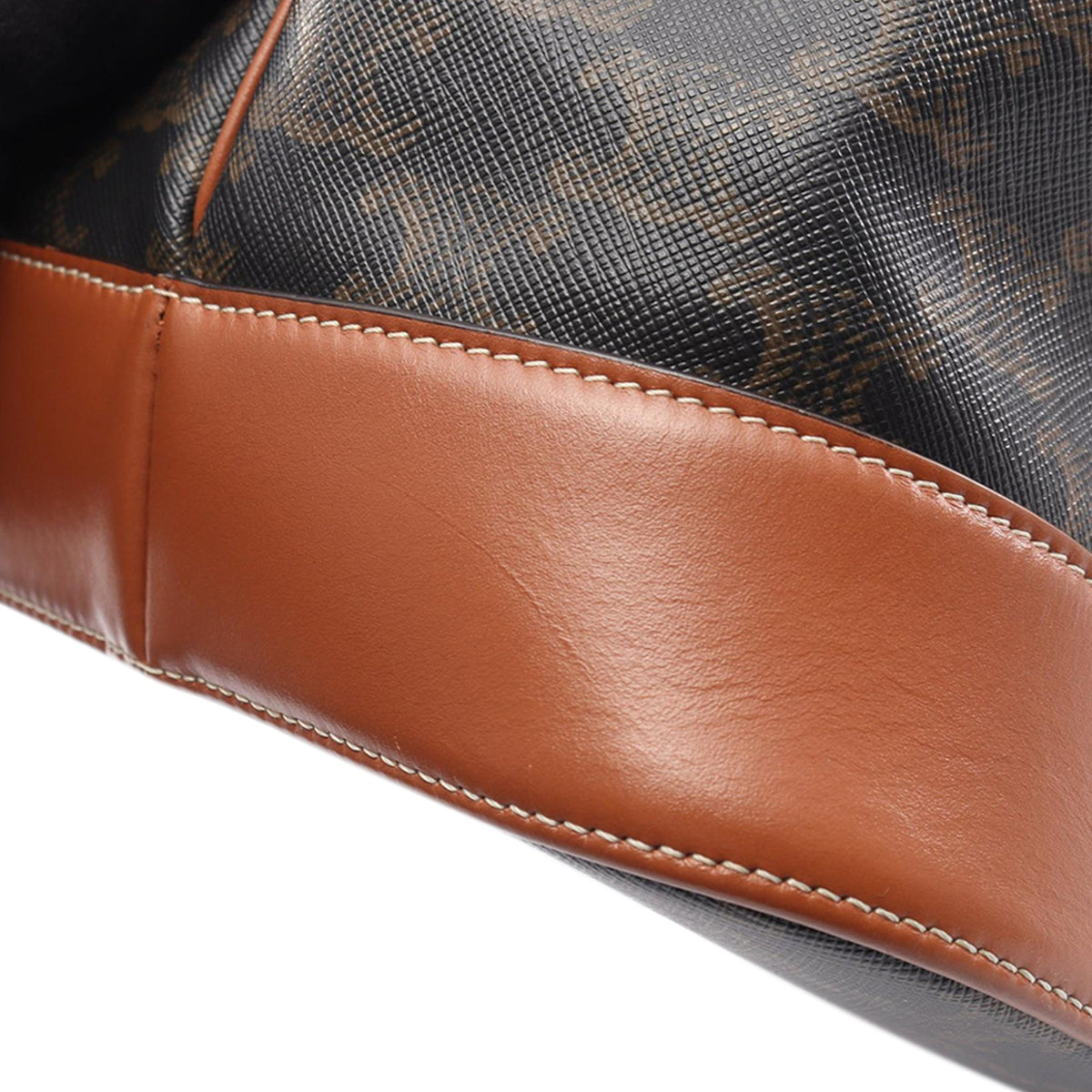 Celine Medium Triomphe Coated Canvas Bucket Bag — Brown