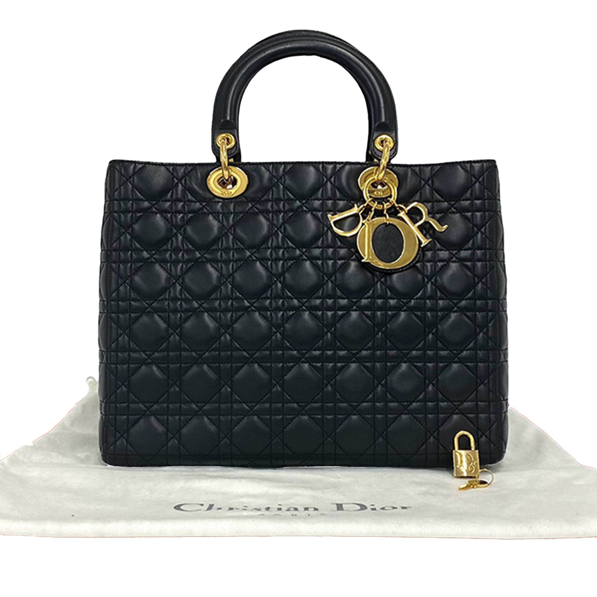 Dior Large Lambskin Cannage Lady Dior