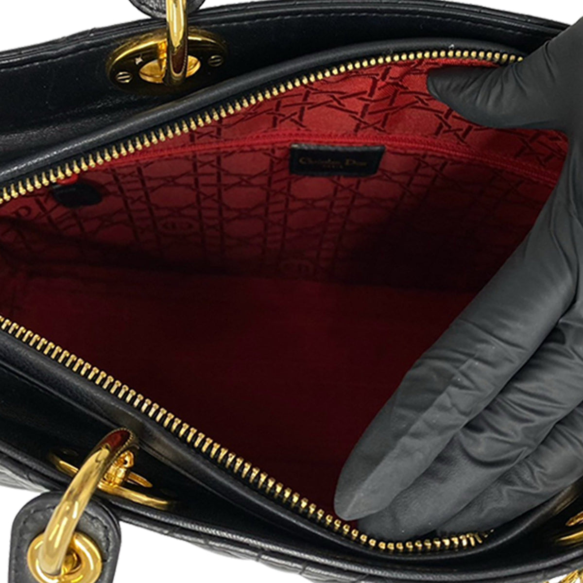 Dior Large Lambskin Cannage Lady Dior