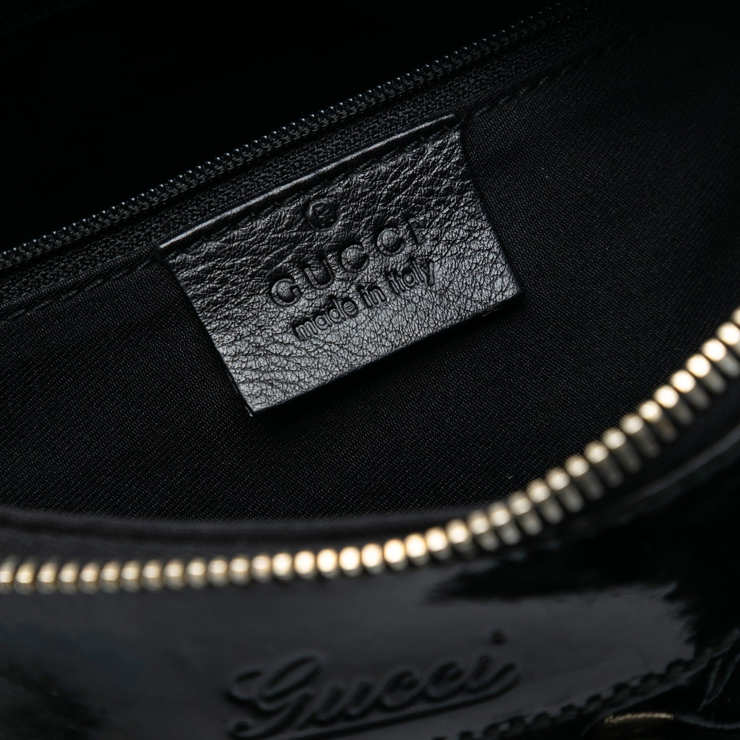 Gucci Patent Abbey D Ring Handbag
