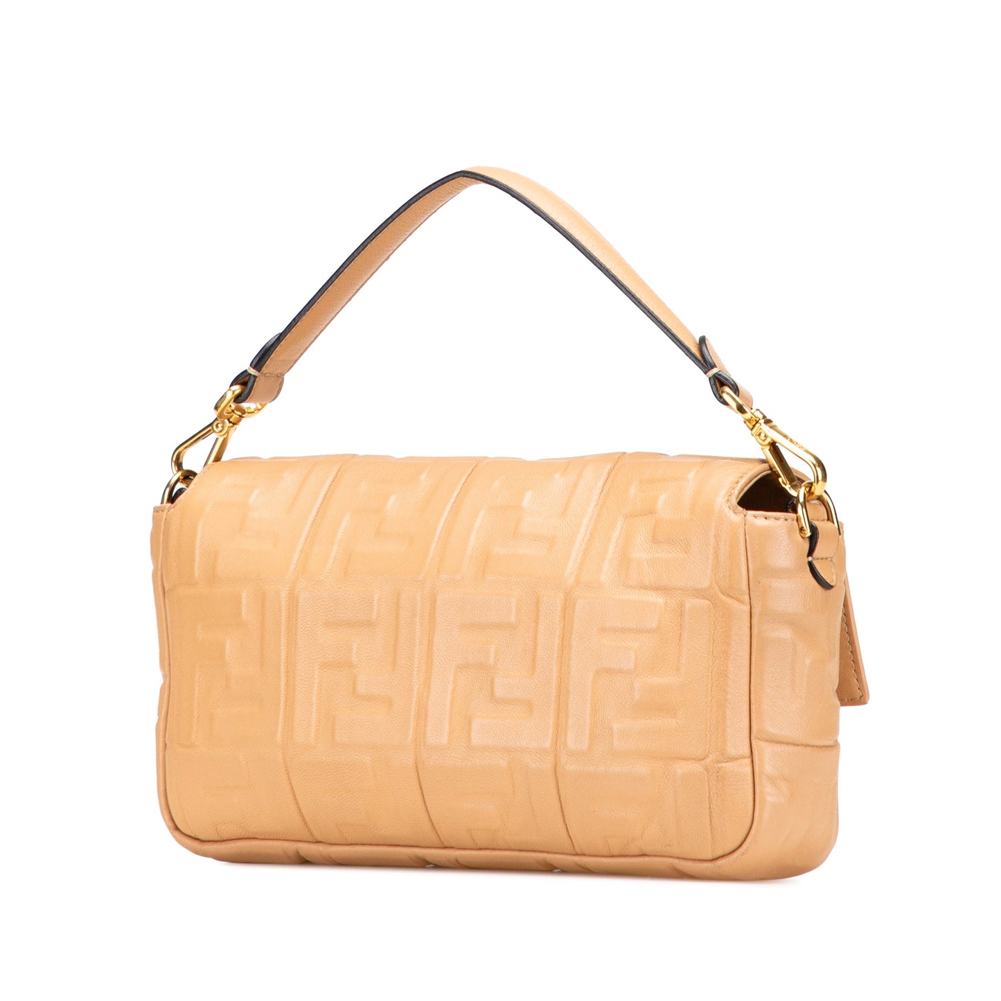 Fendi Zucca Embossed Leather Baguette Satchel