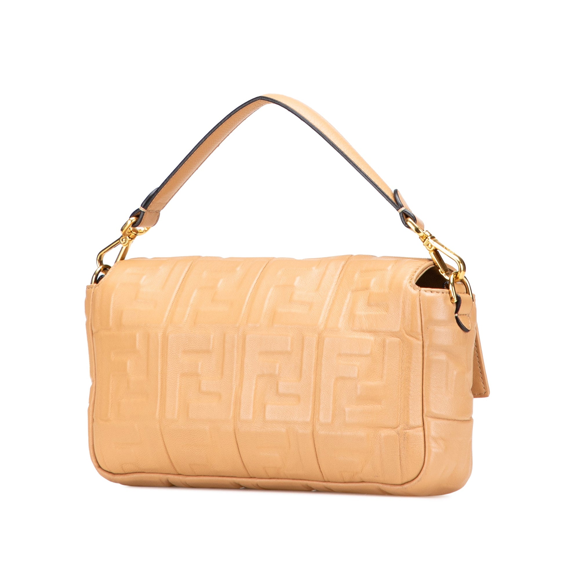 Fendi Zucca Embossed Leather Baguette Satchel