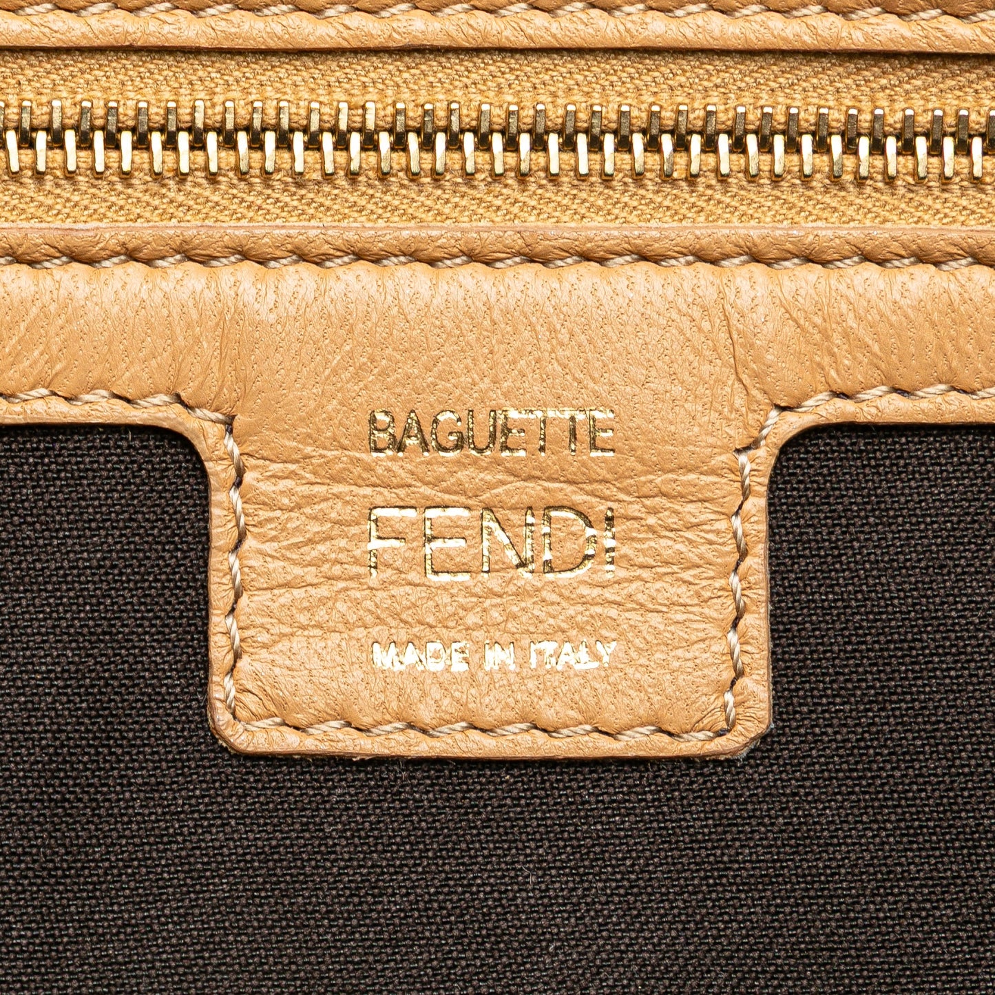 Fendi Zucca Embossed Leather Baguette Satchel