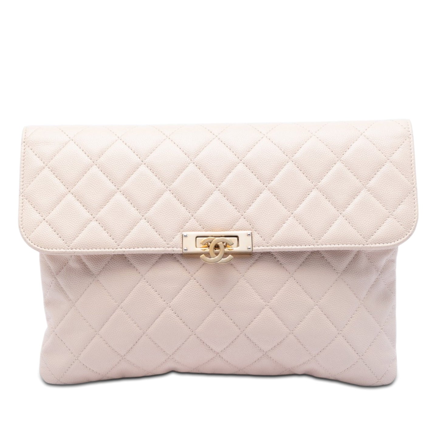 Chanel Medium Quilted Caviar Golden Class O Case Clutch