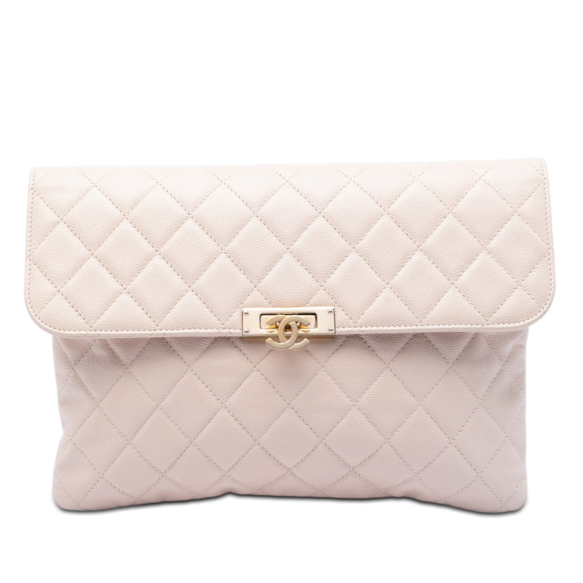 Chanel Medium Quilted Caviar Golden Class O Case Clutch
