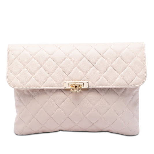 Chanel Medium Quilted Caviar Golden Class O Case Clutch