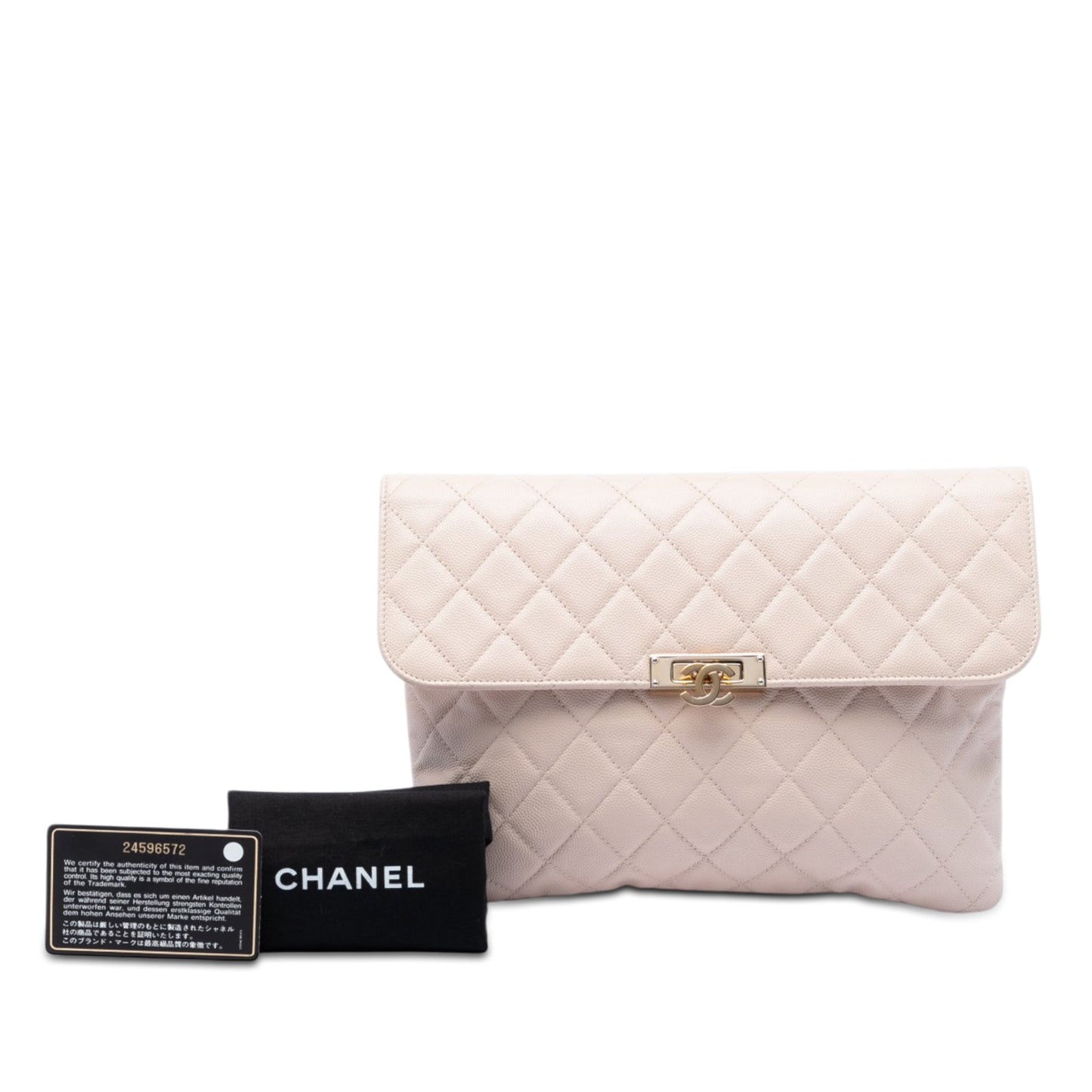 Chanel Medium Quilted Caviar Golden Class O Case Clutch