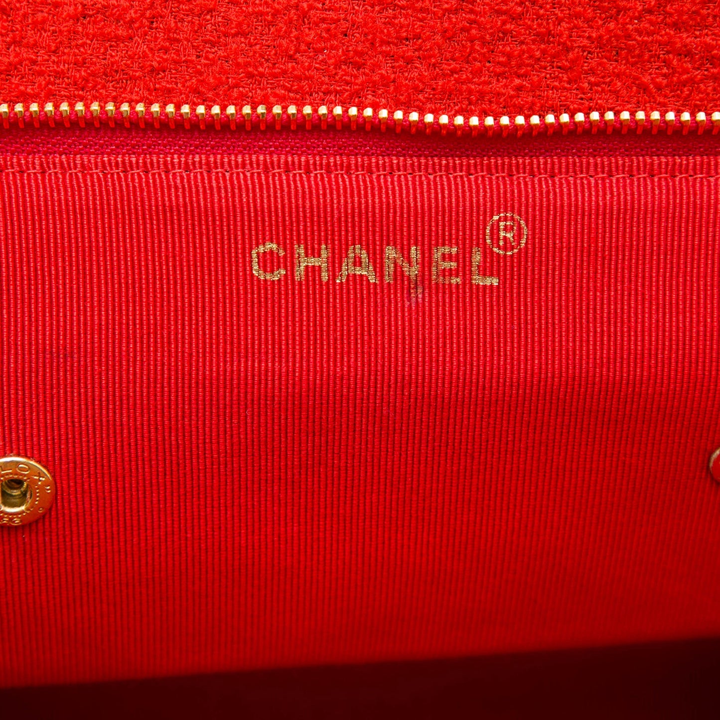 Chanel CC Chevron Tweed Chain Shoulder Bag