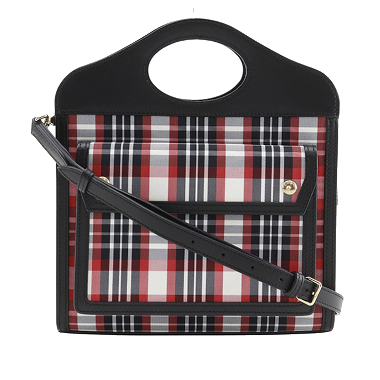 Burberry Mini Plaid Canvas Pocket Satchel