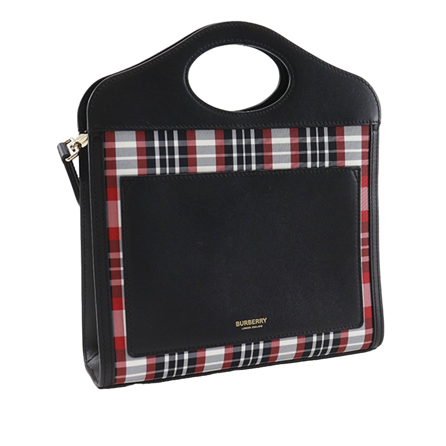 Burberry Mini Plaid Canvas Pocket Satchel