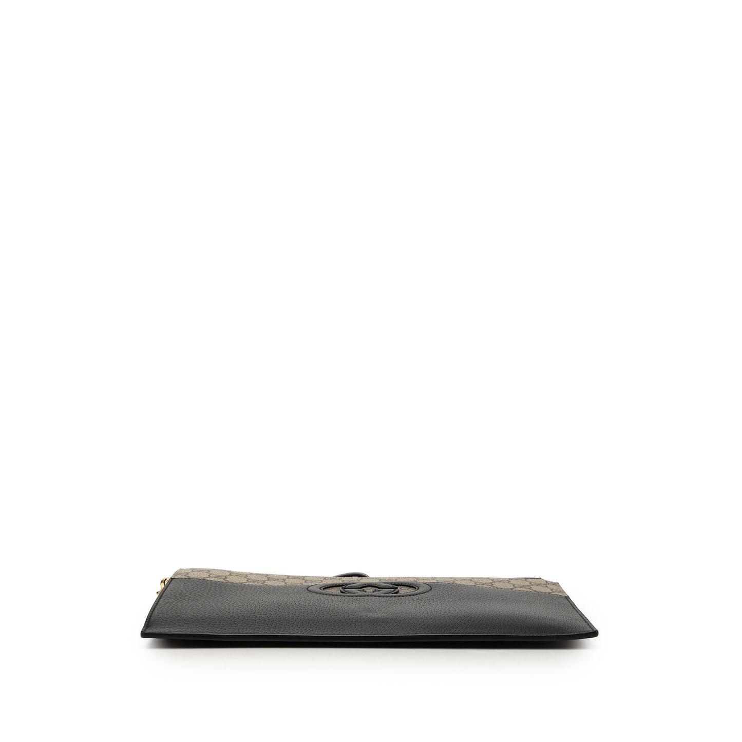 Gucci GG Supreme and Calfskin Cut Out Interlocking G Clutch