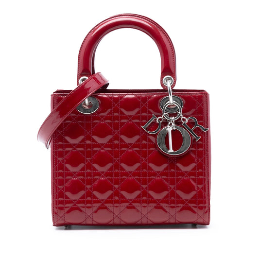 Dior Medium Patent Cannage Lady Dior
