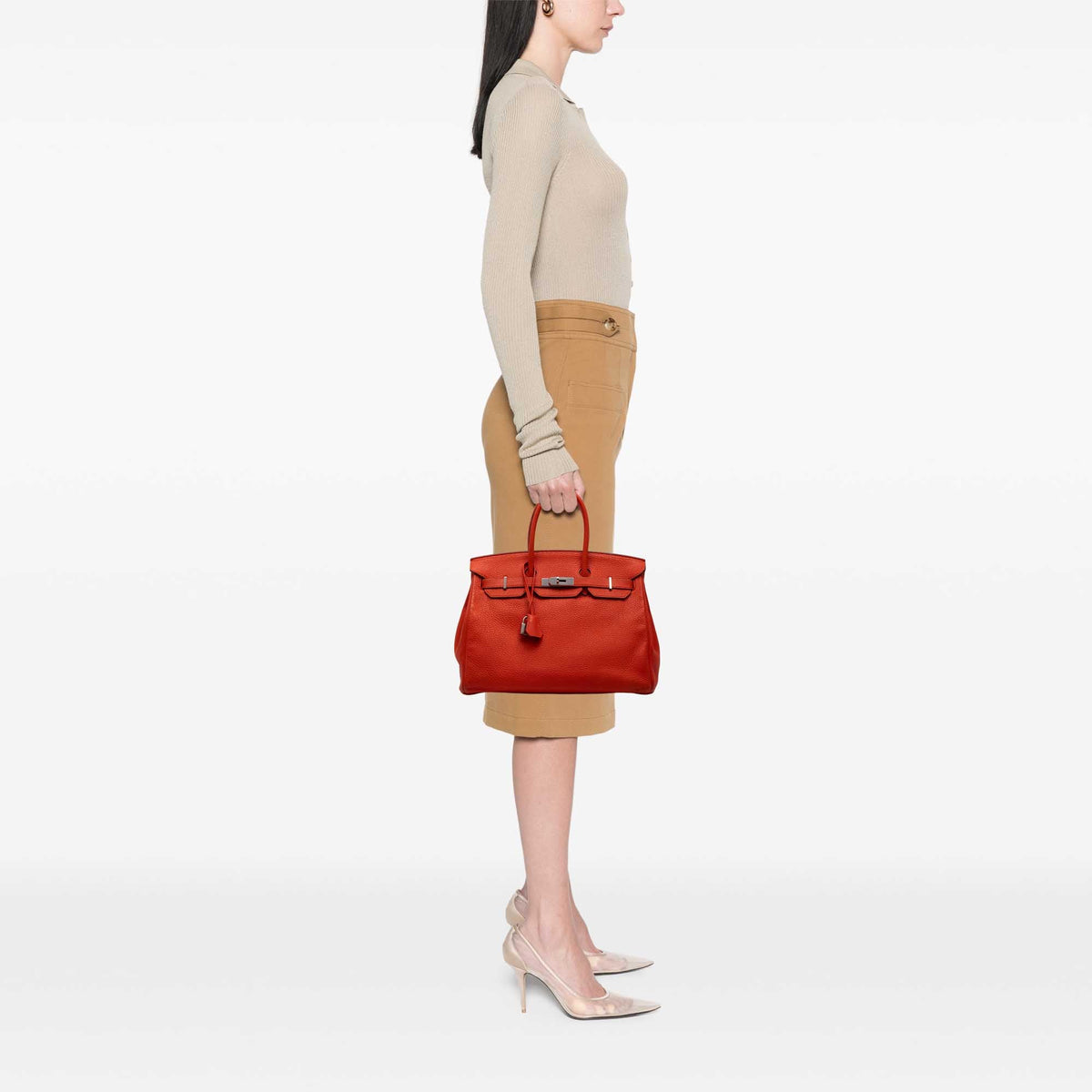 Hermès Togo Birkin Retourne 35 — Orange