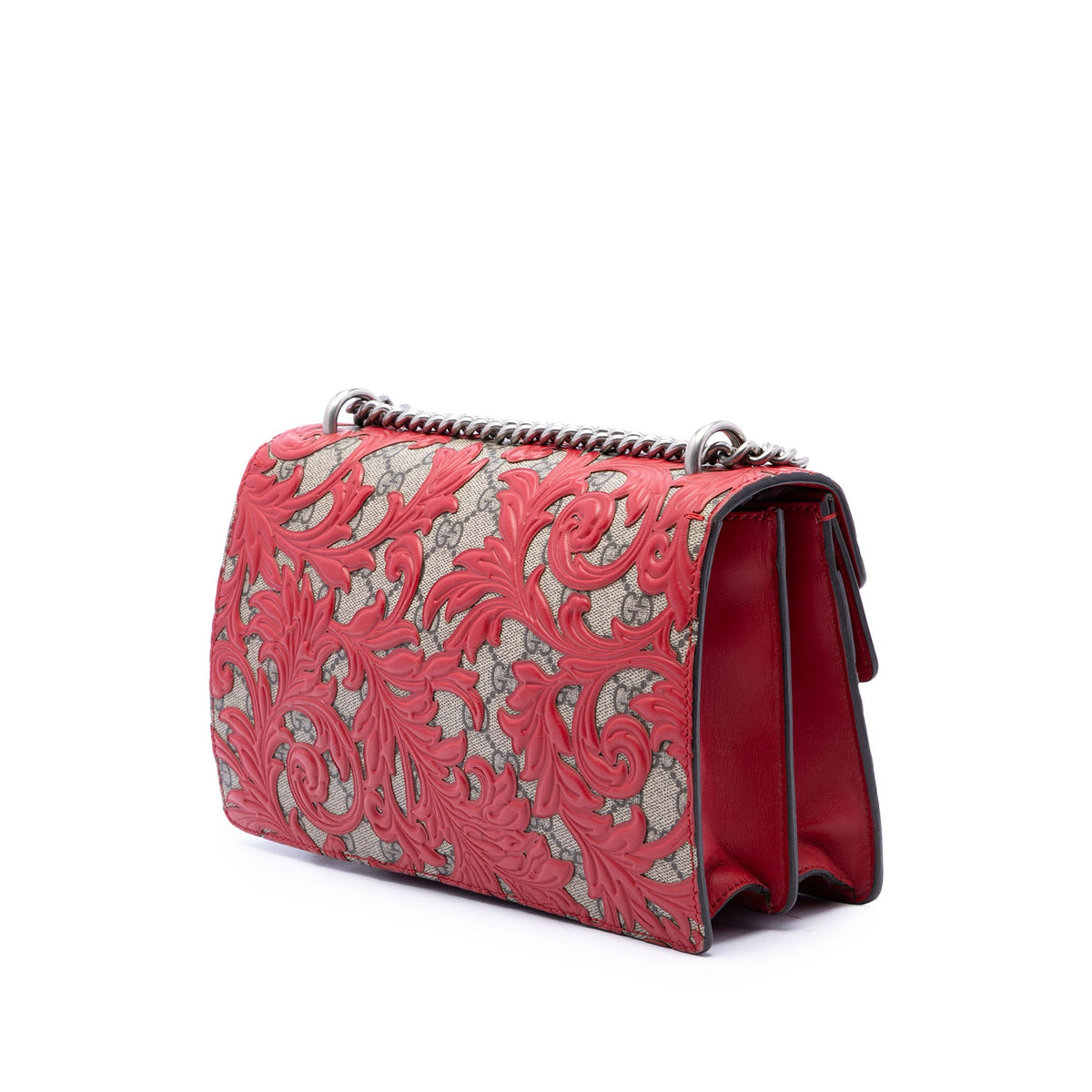 Gucci Medium GG Supreme Arabesque Dionysus Shoulder Bag — Red