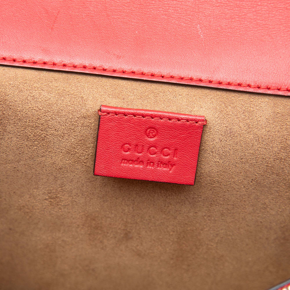 Gucci Medium GG Supreme Arabesque Dionysus Shoulder Bag — Red