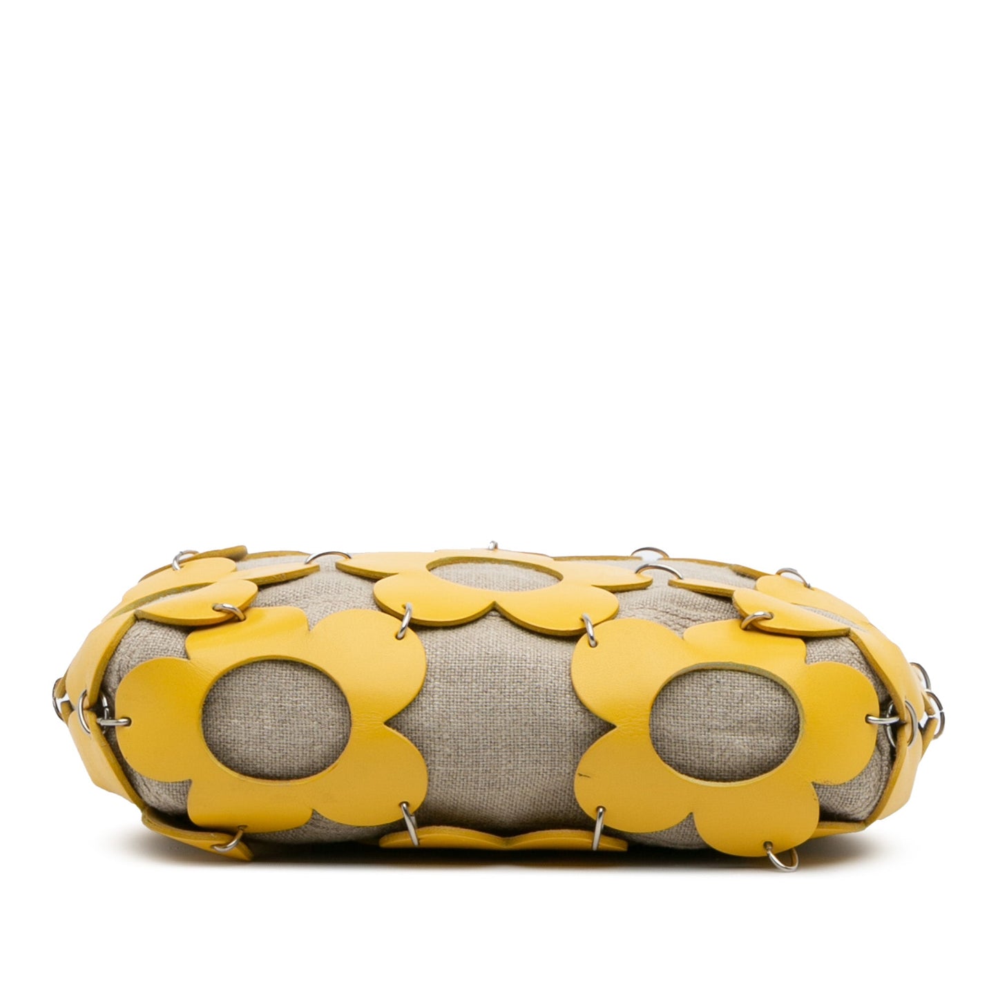 Celine Canvas and Leather Cutout Flower Crossbody