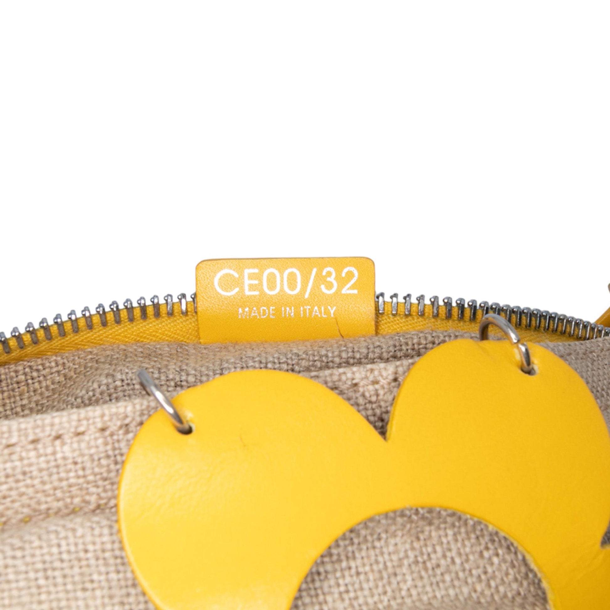 Celine Canvas and Leather Cutout Flower Crossbody