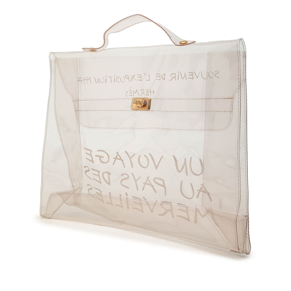 Hermès Vinyl Souvenir De L Exposition Kelly Handbag — White