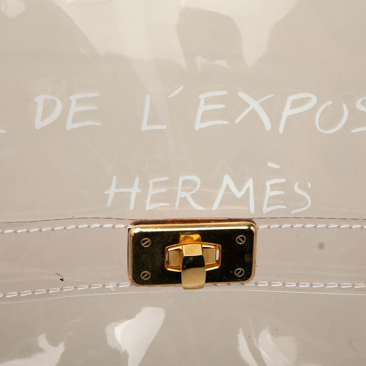 Hermès Vinyl Souvenir De L Exposition Kelly Handbag — White
