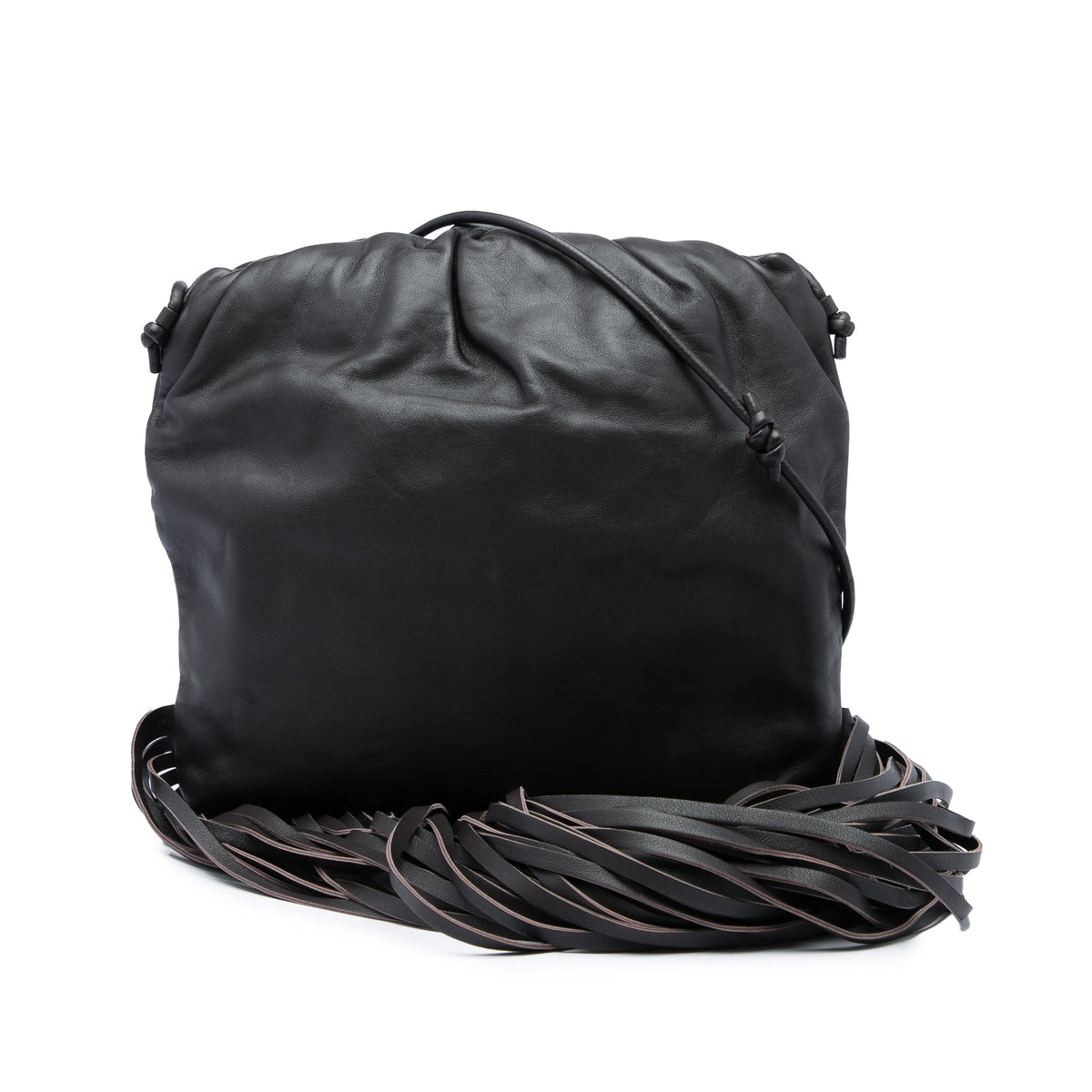 Bottega Veneta Nappa The Fringe Pouch — Black