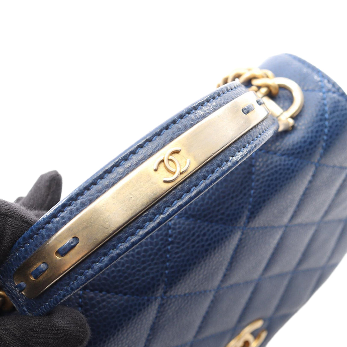 Chanel Small Quilted Caviar Carry Around Flap