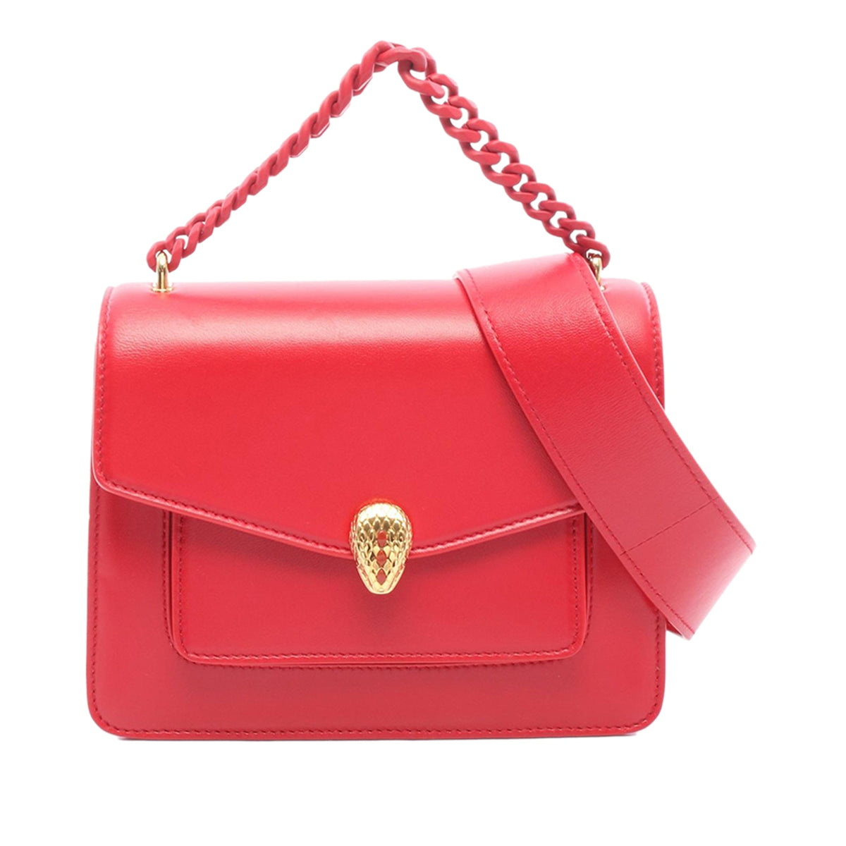 Bvlgari Leather Serpenti Forever Maxi Chain Top Handle Bag
