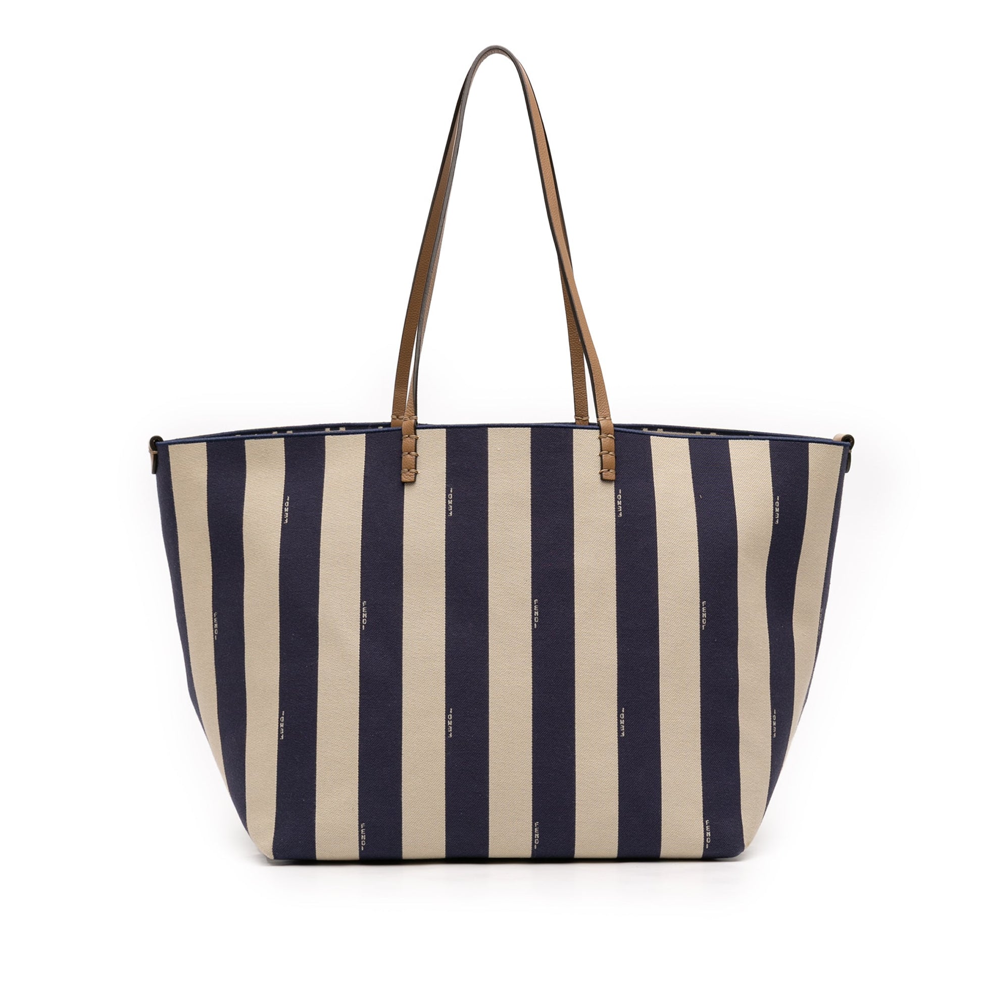 Large Zucca Canvas Pequin Striped Reversible Roll Tote